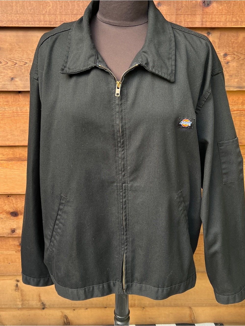 Dickies Black Zip-Up Lightweight Work Jacket